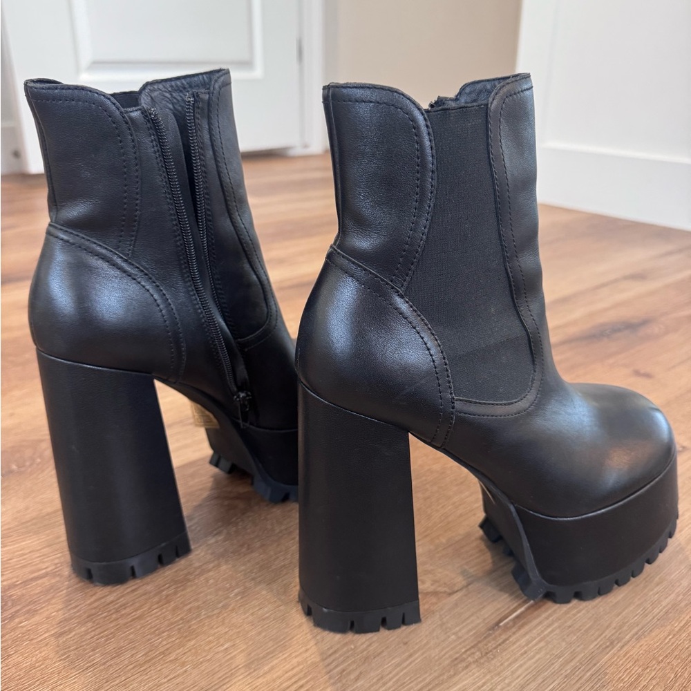 Jeffrey Campbell Black Chunky platform Ankle Boots 8.5 - Picture 5 of 8